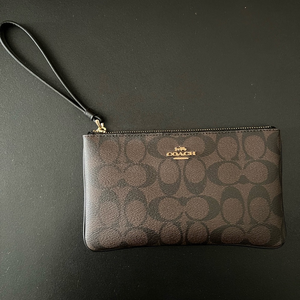 Coach large corner zip wristlet